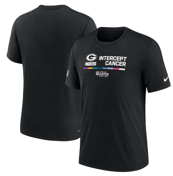 Men's Green Bay Packers 2022 Black Crucial Catch Performance T-Shirt Men's Green Bay Packers 2022 Black Crucial Catch Performance T-Shirt